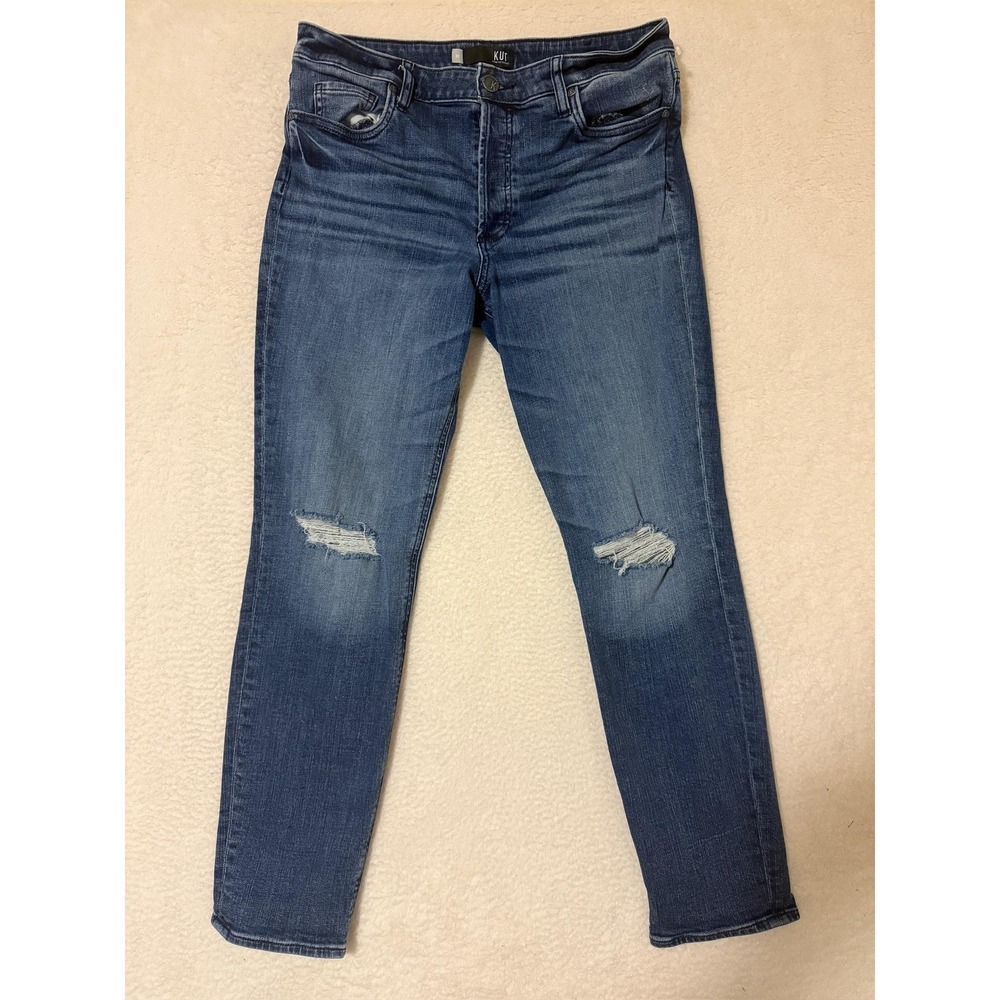 Kut‎ From The Kloth Jeans Womens 10 Blue Juliet Slouchy Boyfriend Distressed